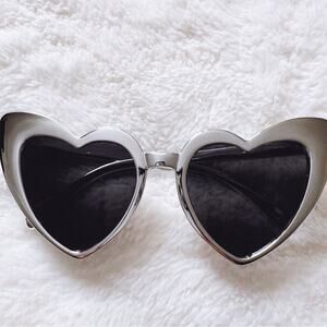 Addison Silver Heart-Shaped Sunglasses